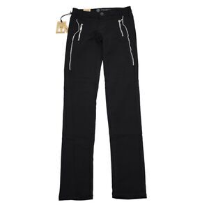 Monarda Pants Womens M Black Mid Rise Flat Front Skinny Fit Denim Jeans
